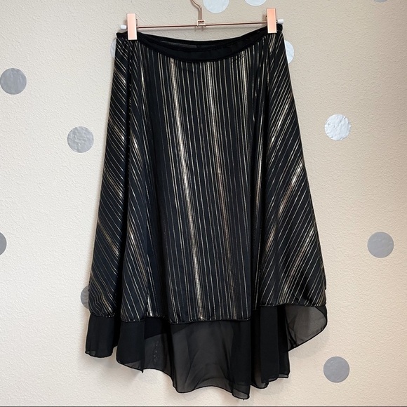 Metallic Striped Wrap Skirt - Picture 2 of 5